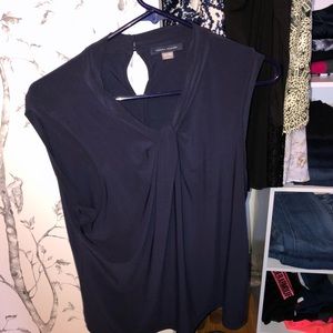 Navy blue button top
